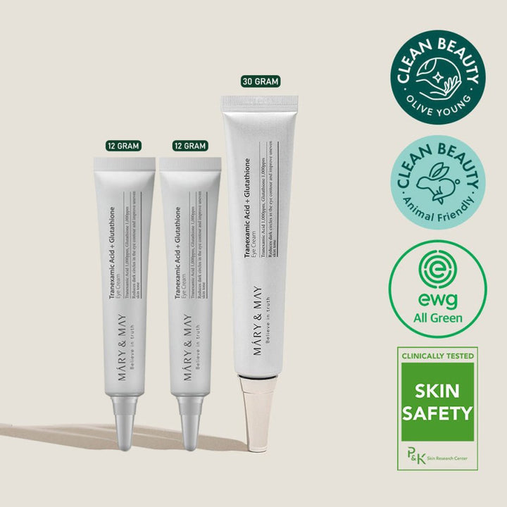 Tranexamic Acid+Glutathion Koyu Halka Karşıtı Aydınlatıcı Göz Çevresi Kremi Özel Set (30g+12g x2) - Mary & May - Vionine