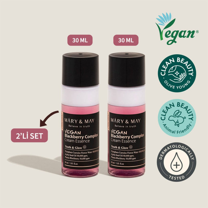 Vegan Blackberry Complex Cream Essence 2'li Özel Set (30mlx2) - Mary & May - Vionine