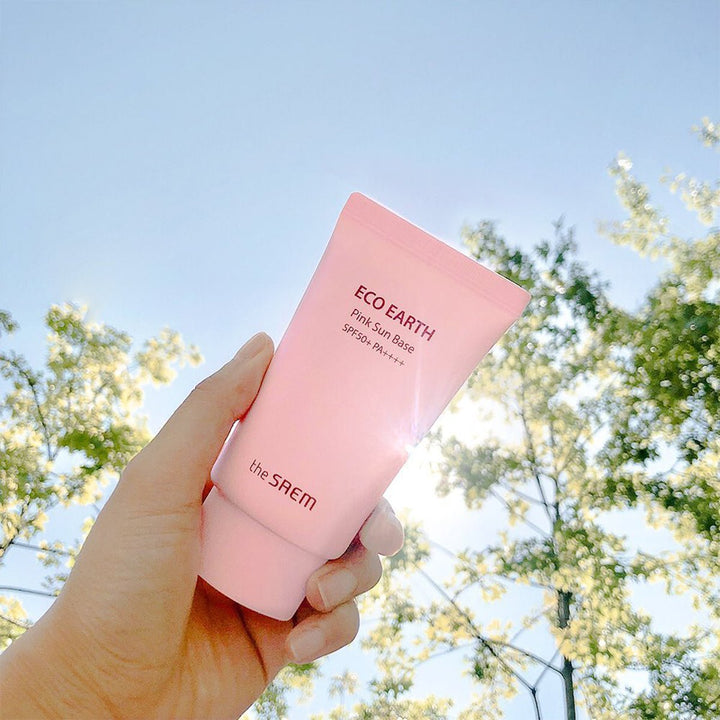 2'li Aydınlatıcı Etkili Güneş Kremi - Eco Earth Pink Sun Base SPF 50+ PA++++ - The Saem - Vionine