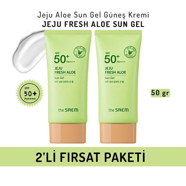 2'li Jeju Aloe Sun Gel Güneş Kremi SPF 50+ ve PA++++ - The Saem - Vionine