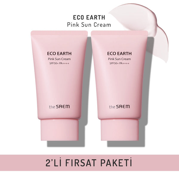 2'li Ton Dengeleyici Işıltı Veren Güneş Kremi - Pink Sun Cream SPF 50+ PA++++ 50 gr - THE SAEM - Vionine