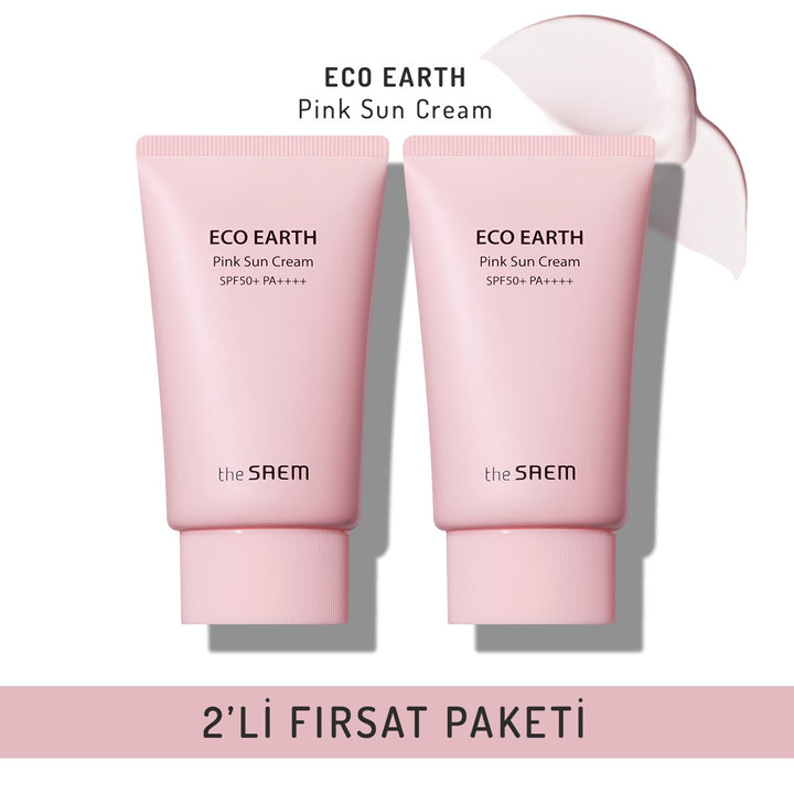 2'li Ton Dengeleyici Işıltı Veren Güneş Kremi - Pink Sun Cream SPF 50+ PA++++ 50 gr - THE SAEM - Vionine