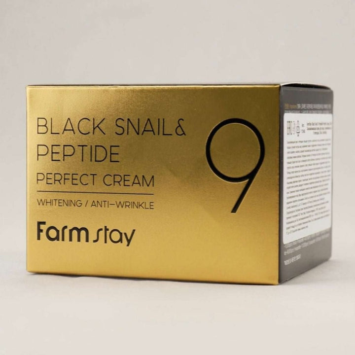 9 Peptit İçeren Black Snail Elastikiyet Arttırıcı ve Nemlendirici Krem 55 mL - Farmstay - Vionine