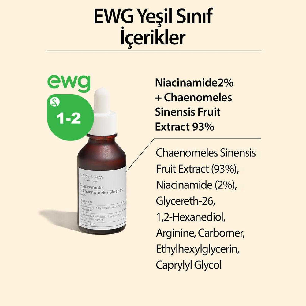 Beyazlatıcı, Ton Eşitleyici Niacinamide + Chaenomeles Sinensis Serum 30 mL - Mary & May - Vionine