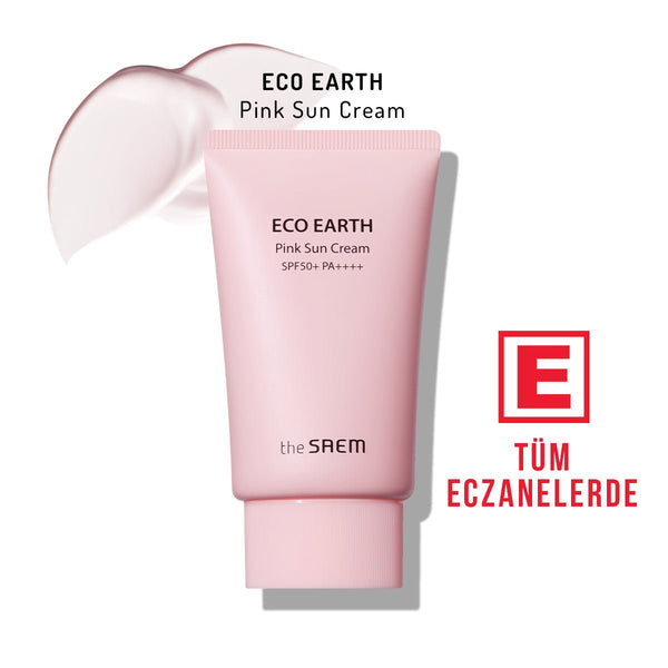 Eco Earth Ton Dengeleyici Işıltı Veren Güneş Kremi - Pembe Pink Sun Cream SPF 50+ PA++++ 50 gr - THE SAEM - Vionine