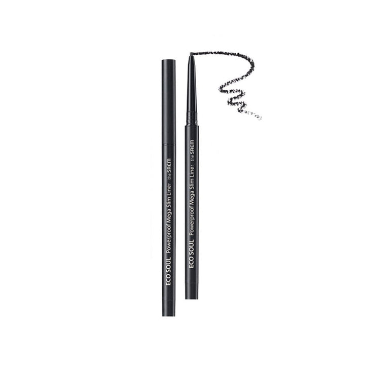 Eco Soul Powerproof Mega Slim Liner - Deep Black / Uzun Süre Kalıcı,Suya Dayanıklı Mega İnce Eyeliner - The Saem - Vionine