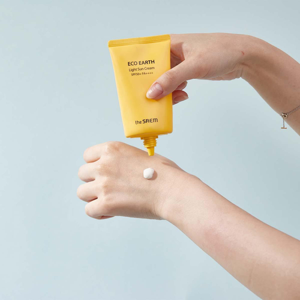 The Saem Light Sun Cream ambalaj arka INCI fiziksel kimyasal filtre SPF koruma