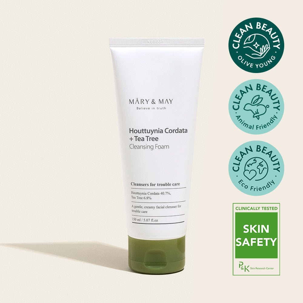 Hassas Ciltler İçin Gözenek Karşıtı Houttuynia Cordata + Tea Tree Temizleme Köpüğü 150 mL - Mary & May - Vionine