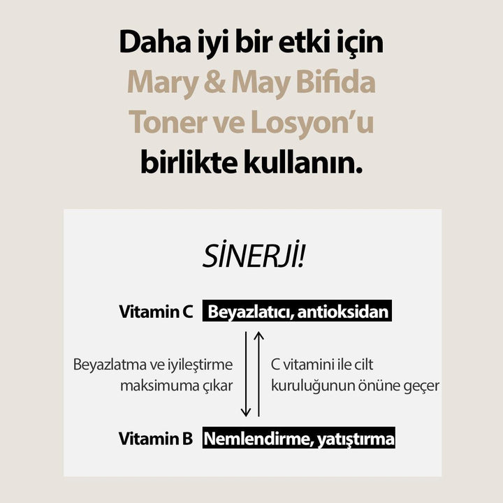 Kuru Ciltler İçin Yoğun Nemlendirme Sağlayan Onarıcı Vitamine B5 + Bifida Toner 120 mL - Mary & May - Vionine