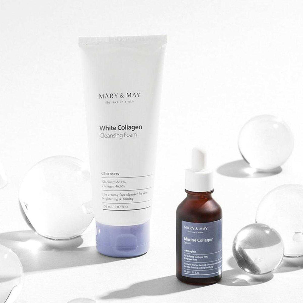 Niacinamide+Kolajen İçeren Beyazlatıcı Temizleme Köpüğü - White Collagen Cleansing Foam 150 mL - Mary & May - Vionine