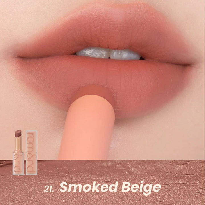 Romand Zero Matte Lipstick Muteral Nude /Mat, Kadife Görünüm Veren Ruj – Muteral Nude Serisi - 21 Smoked Beige - Romand - Vionine