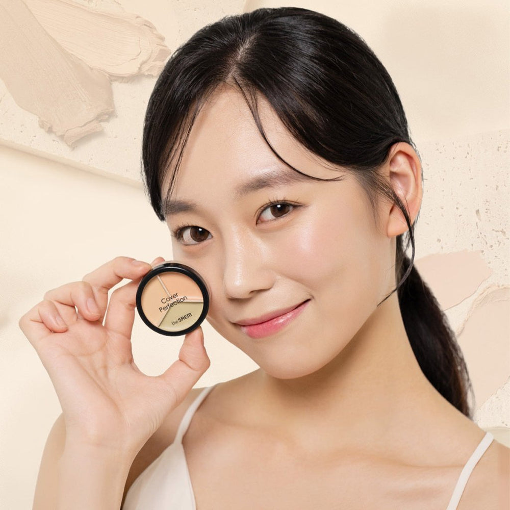 The Saem Cover Perfection Triple Pot 3'lü Kapatıcı Paleti - 03 Correct Up Beige - The Saem - Vionine