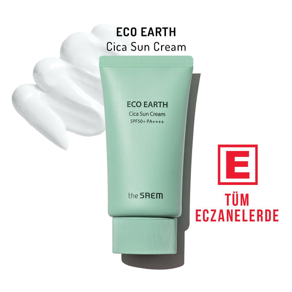 The Saem Eco Earth Cica Özlü Sakinleştirici Etkili Güneş Kremi - Cica Sun Cream SPF 50+ PA++++ 50 gr - THE SAEM - Vionine