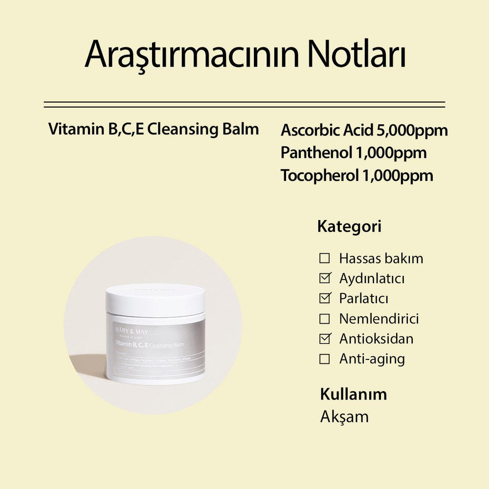 Vitamin B,C,E İçeren Siyah Nokta Karşıtı Makyaj Temizleme Balsamı 120gr - Mary & May - Vionine